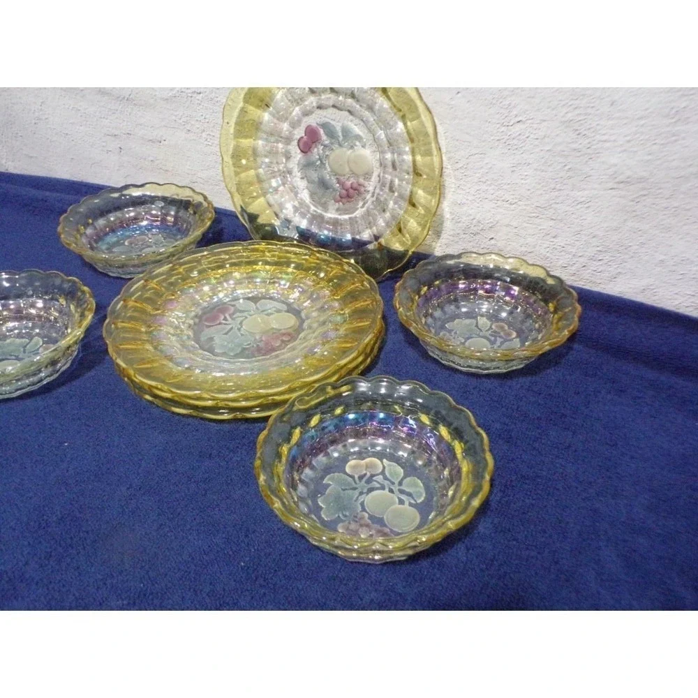 Della Robbia Yellow & Clear 4 Lunch Plates & 4‎ Dessert Bowls